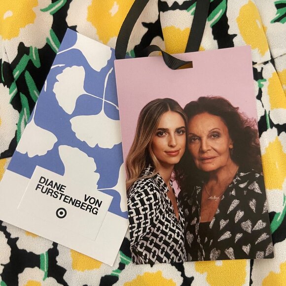 Diane Von Furstenberg Women Cottagecore Floral Shift Dress Size 12 Spring Resort - Picture 8 of 12